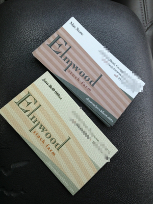 Elmwood Stock Farm Business Cards 2013
