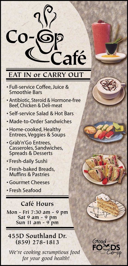 Co-op Cafe Menu 2003